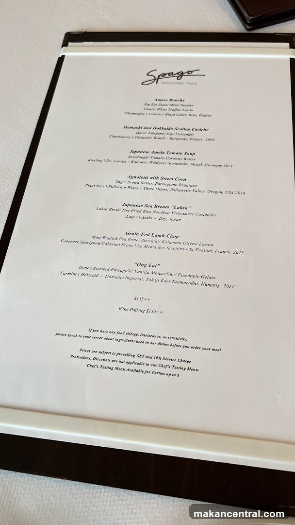 Spago Wolfgang Puck Menu