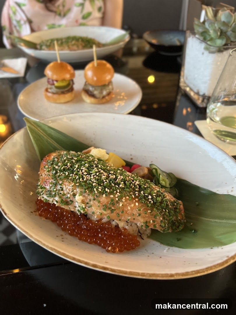 Salmon and Ikura Dish