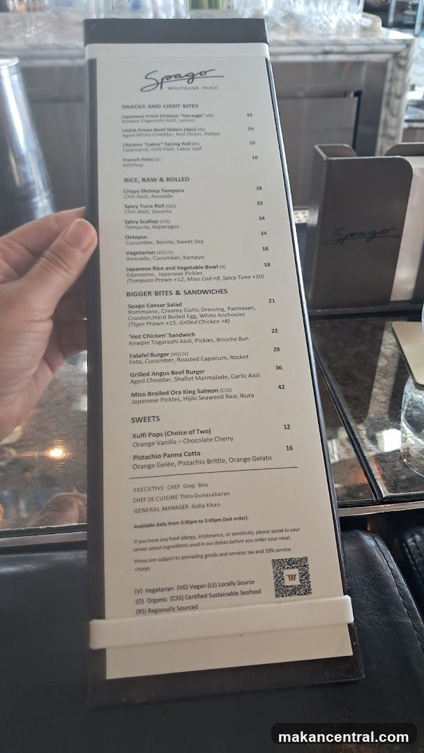 Spago Wolfgang Puck Menu