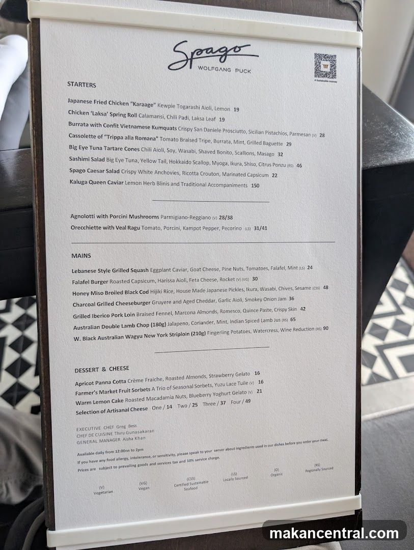 Spago Wolfgang Puck Menu