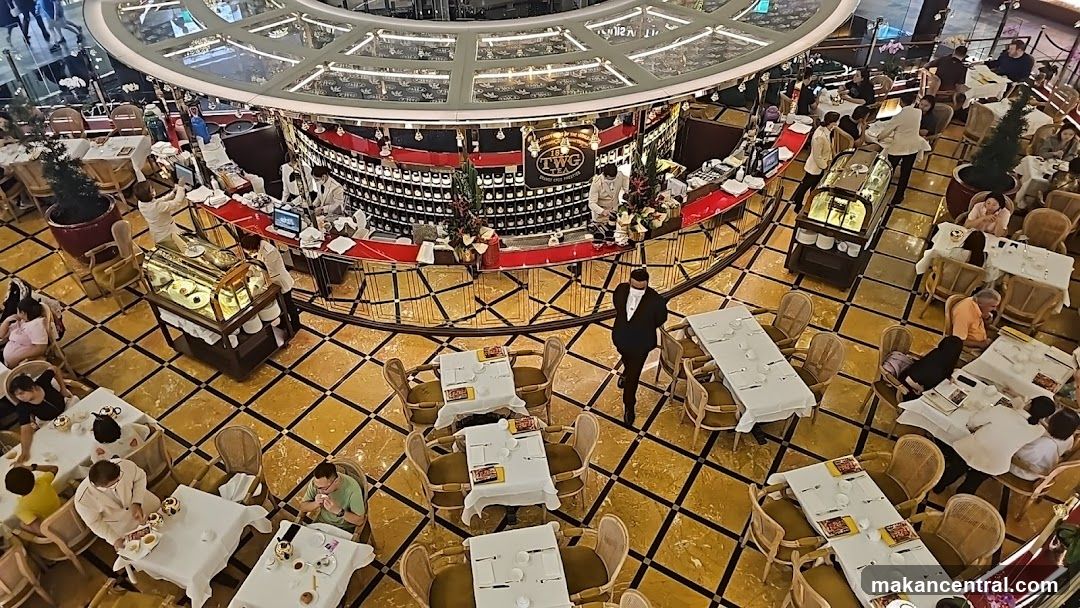 Elegant Tea Room with Patrons