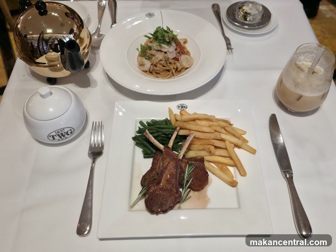 Lamb Chops with Fries and Pasta