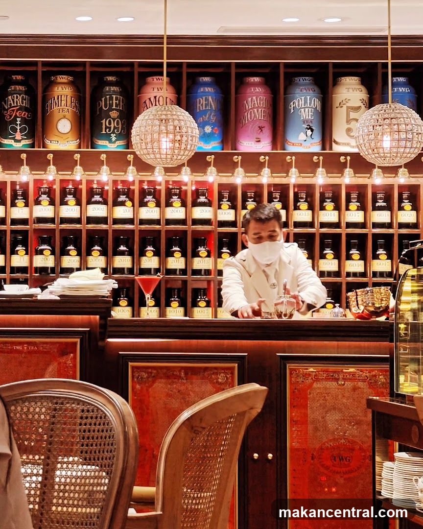 Tea shop interior with staff