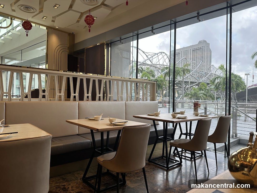 Restaurant Interior with City View