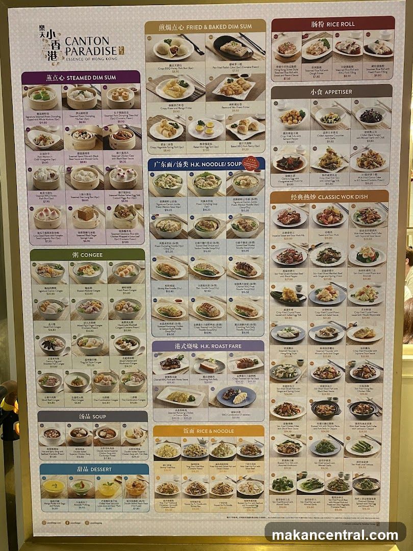 Canton Paradise Menu
