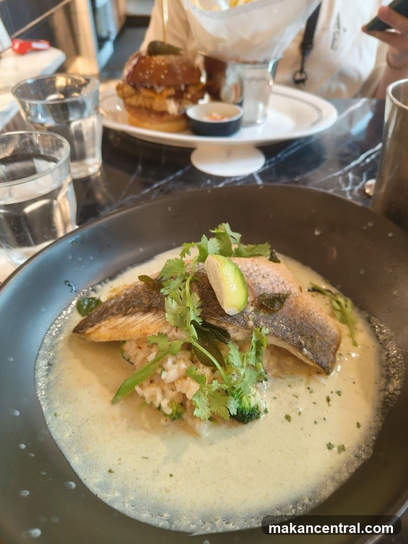 Fish dish with rice and sauce