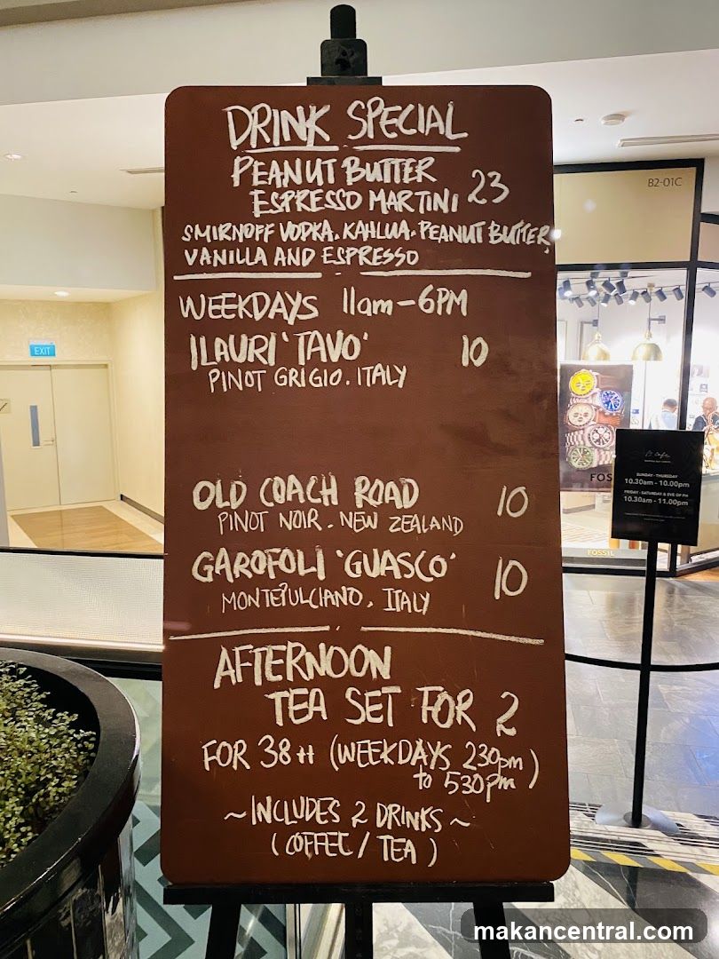 Drink Specials and Afternoon Tea Set