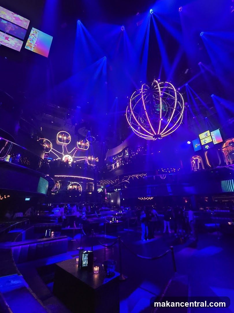 Nightclub Interior with Blue Lighting