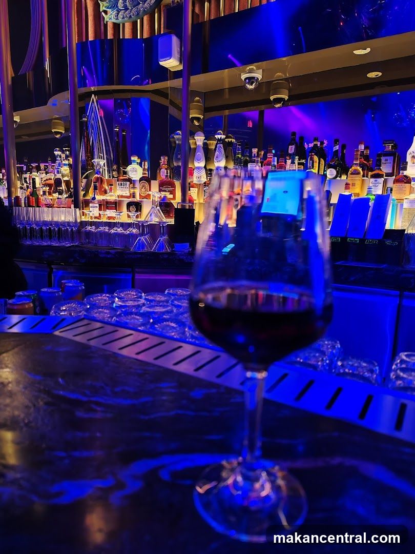 Bar Interior with Wine Glass