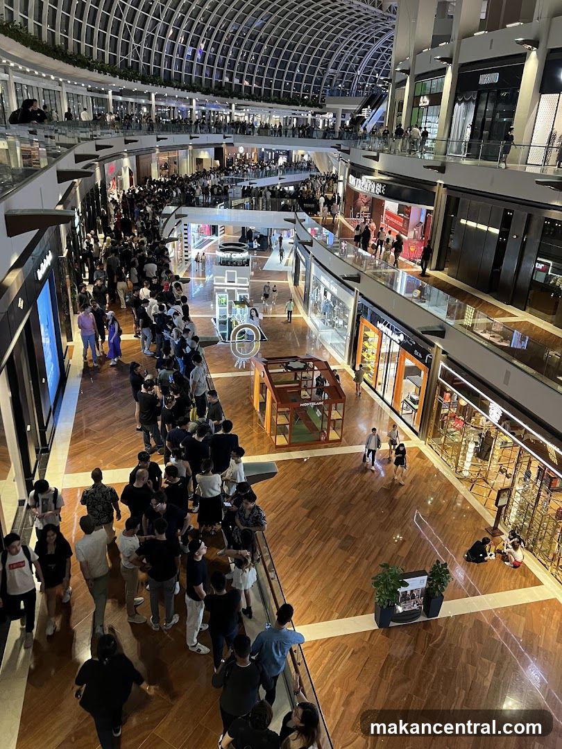 Crowded Shopping Mall Interior