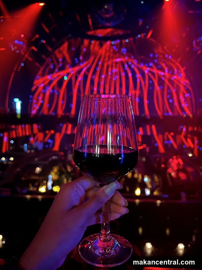 Glass of Red Wine in a Nightclub