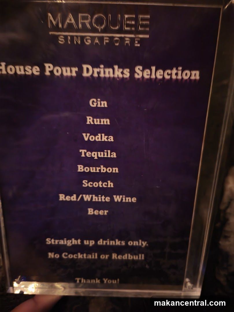 House Pour Drinks Selection