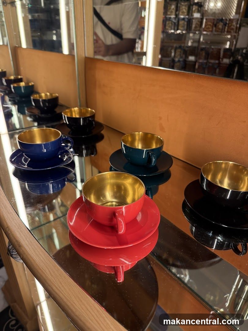 Colorful Coffee Cups and Saucers