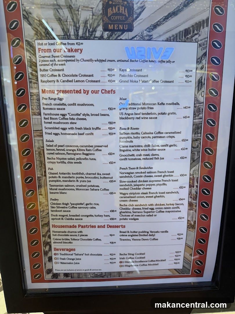 BACHA COFFEE MENU