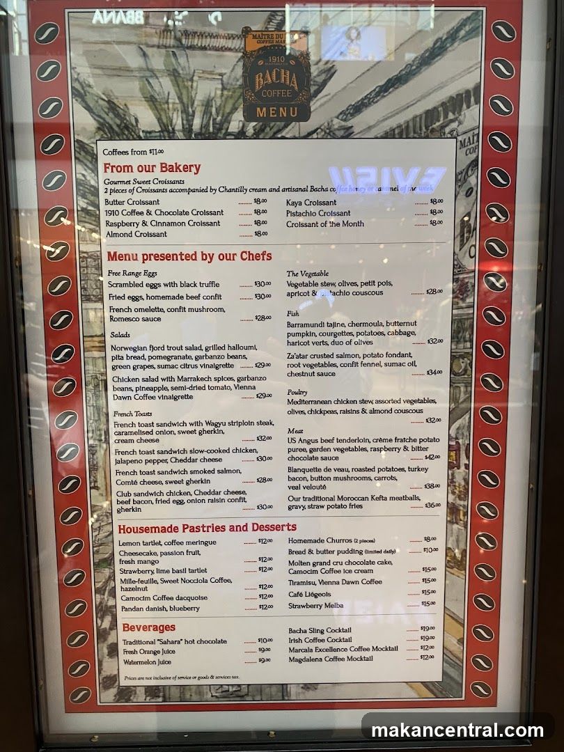 Bacha Coffee Menu
