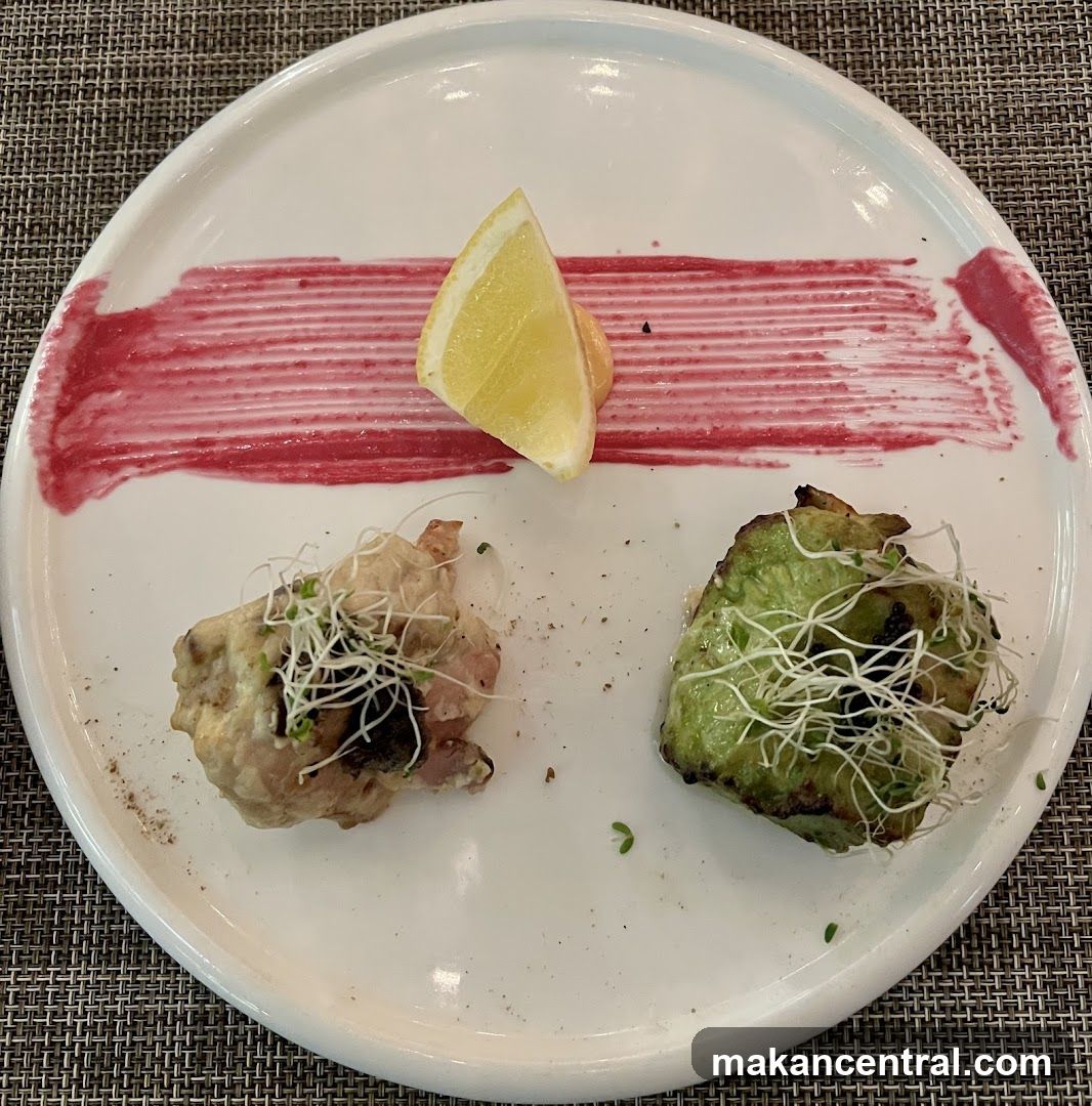 Appetizer with Lemon and Sprouts