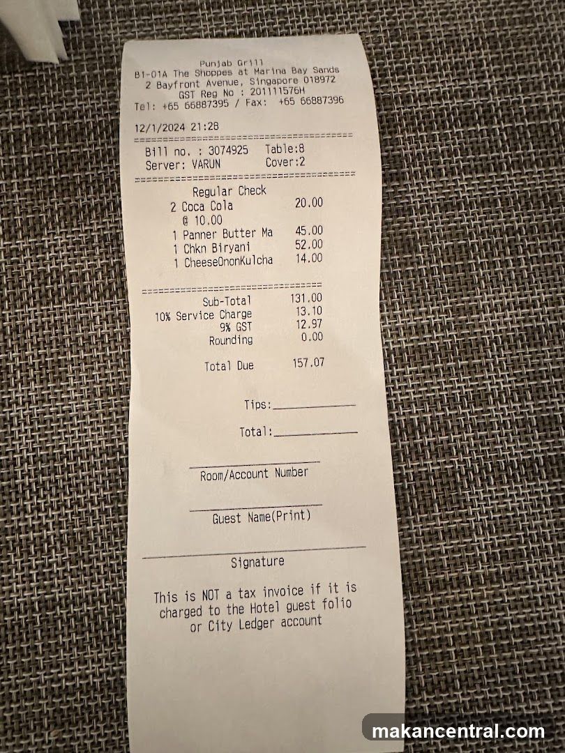 Restaurant Bill