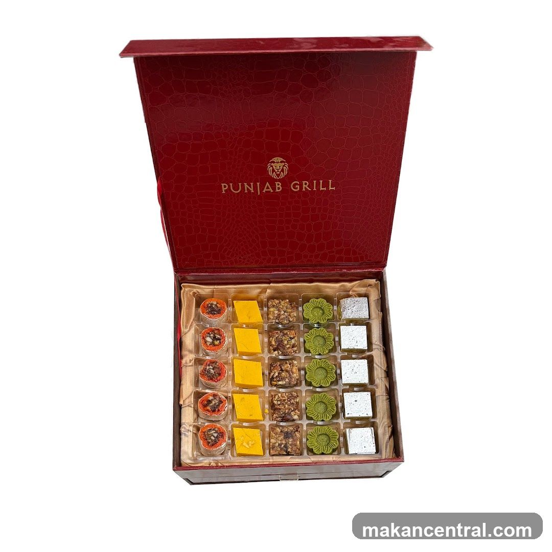 Assortment of Indian Sweets in a Gift Box