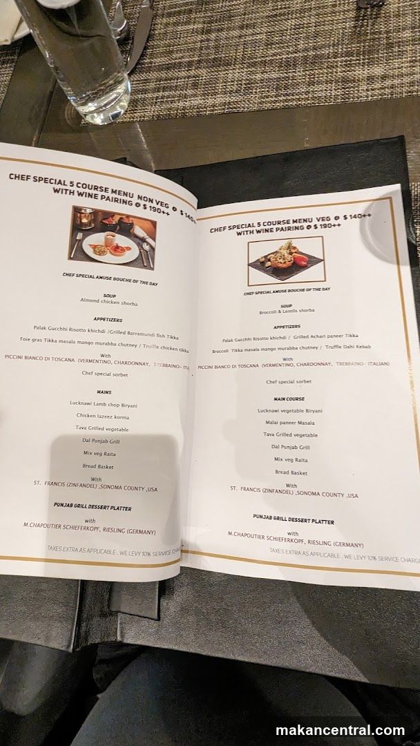 Chef Special 5 Course Menu