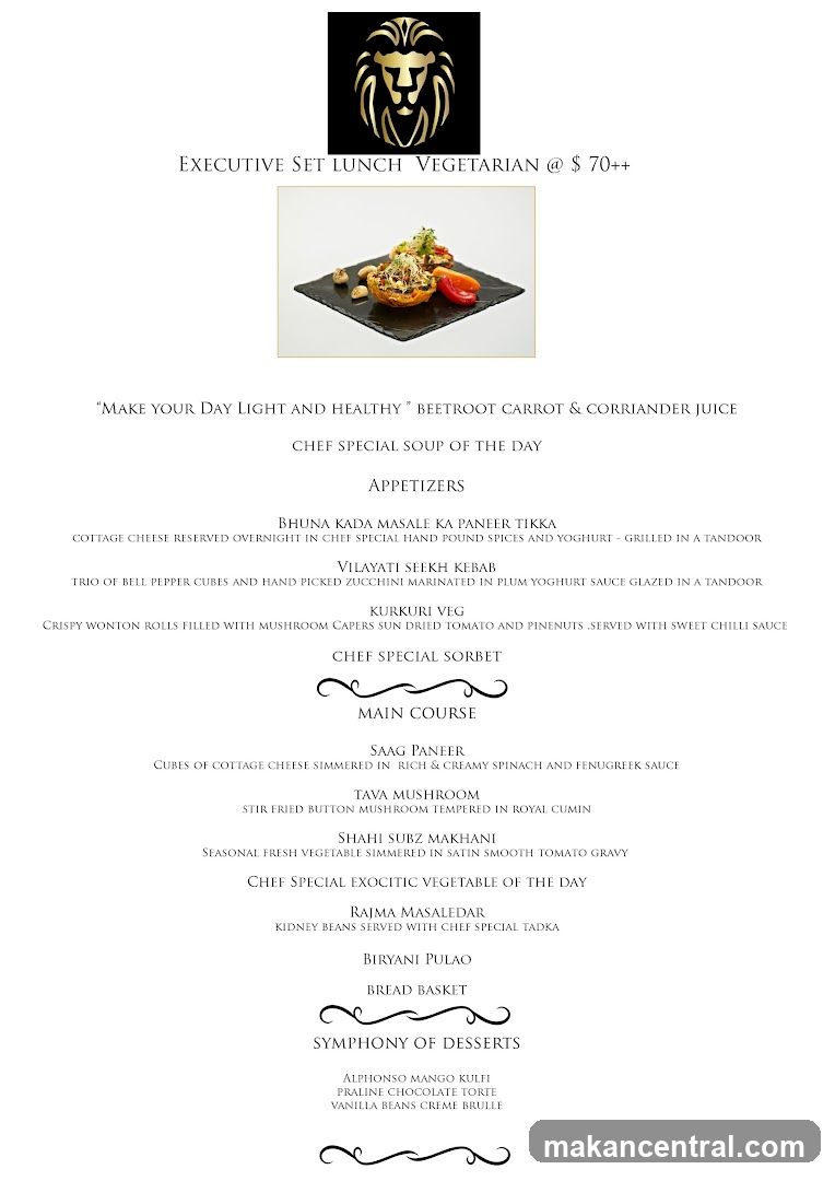 Executive Set Lunch Vegetarian