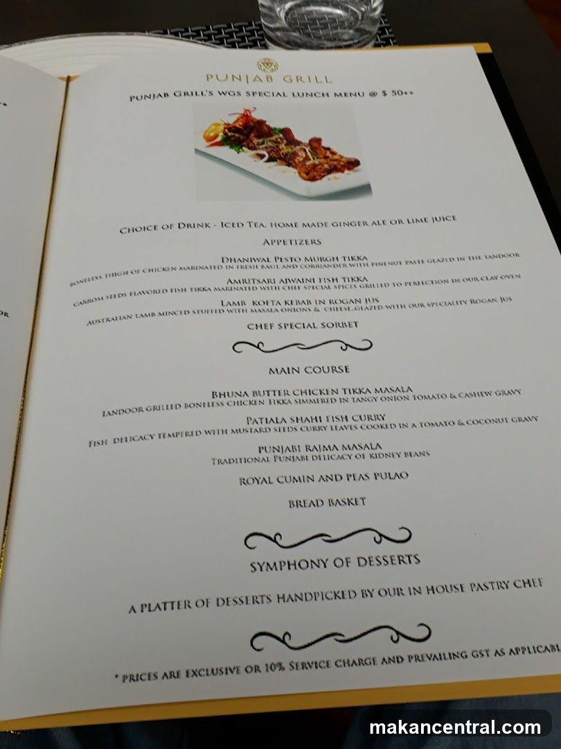 PUNJAB GRILL'S WGS SPECIAL LUNCH MENU