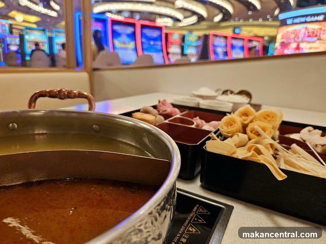 Hot Pot Meal with Casino Background