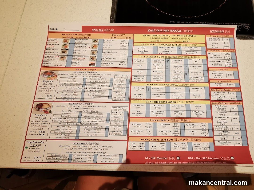 Specials & Make Your Own Noodles
