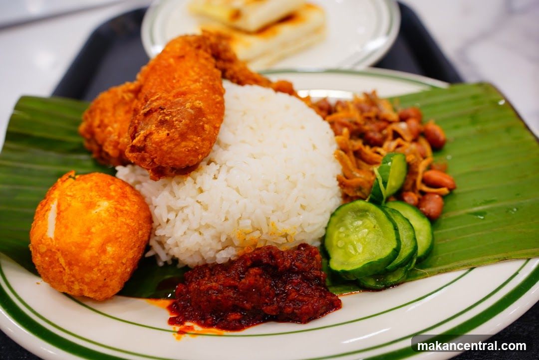 Nasi Lemak with Fried Chicken