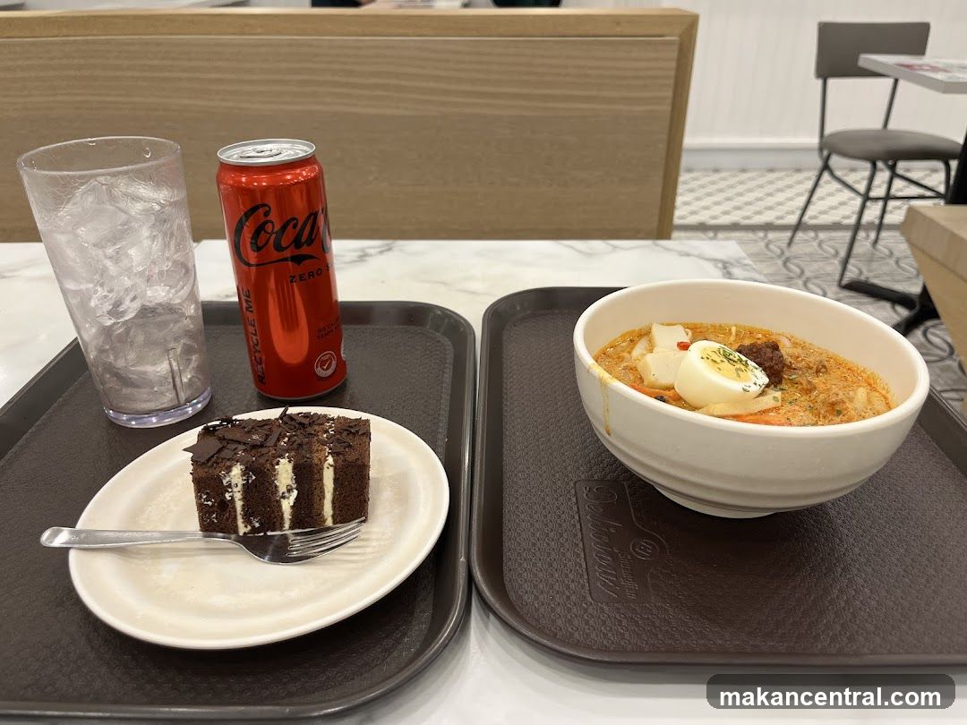 Meal with Cake and Noodles