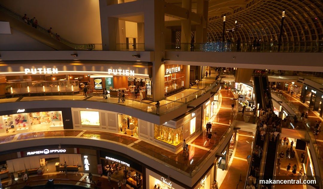 Interior of a multi-level shopping mall