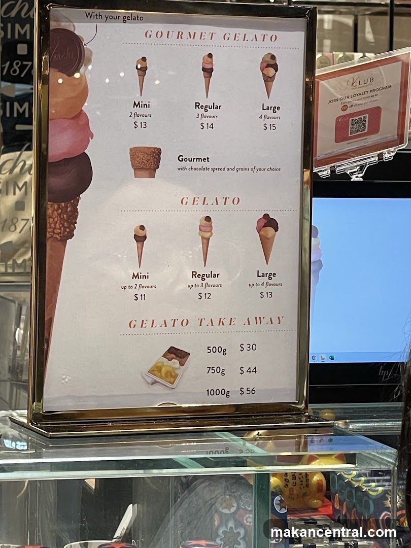 Gelato Menu