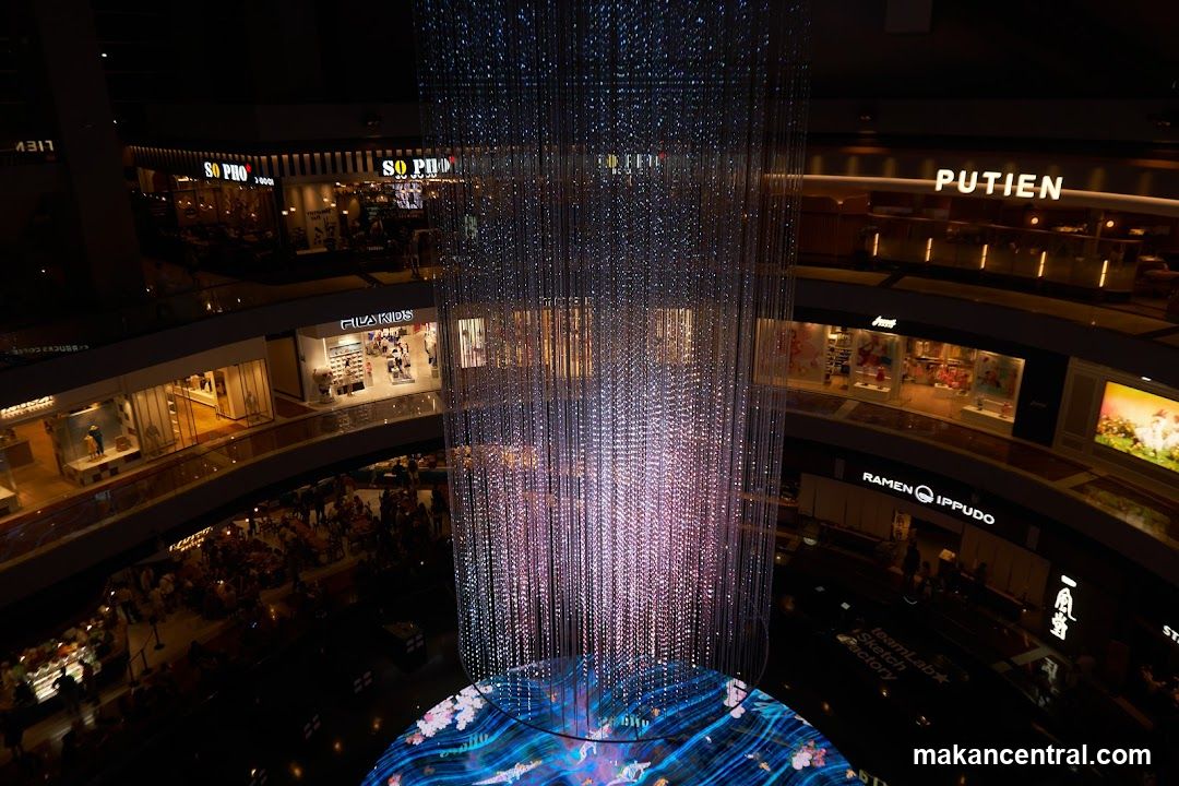 Indoor mall with light installation