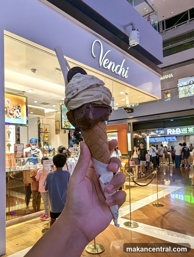 Ice Cream Cone in Front of Venchi Store