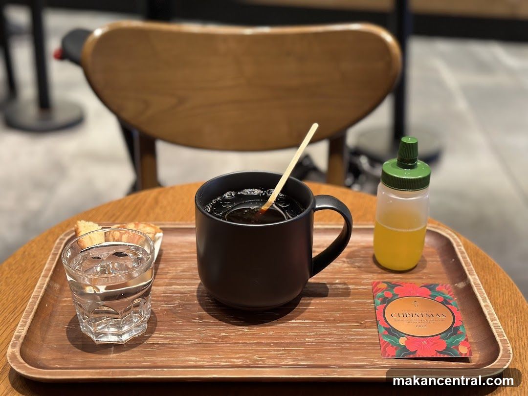 Coffee and Water on a Tray