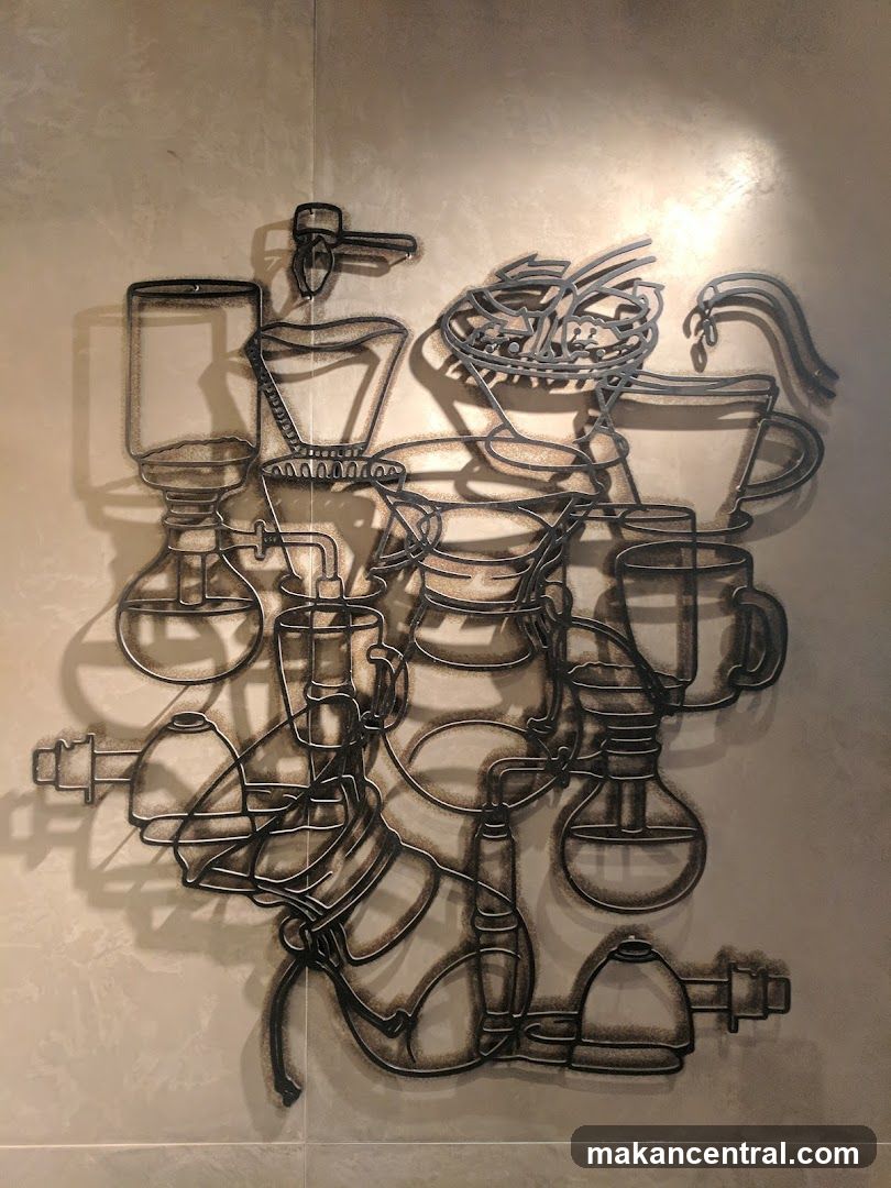 Coffee brewing apparatus wall art