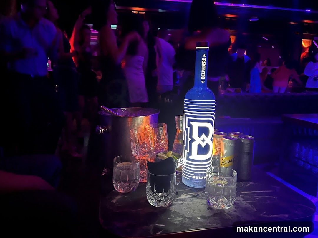 Nightclub Table with Belvedere Bottle