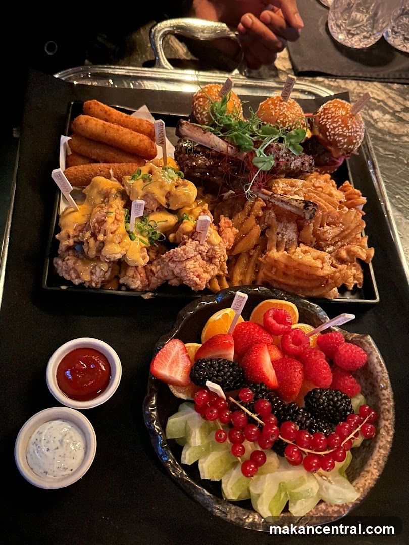 Appetizer Platter with Fruit Salad