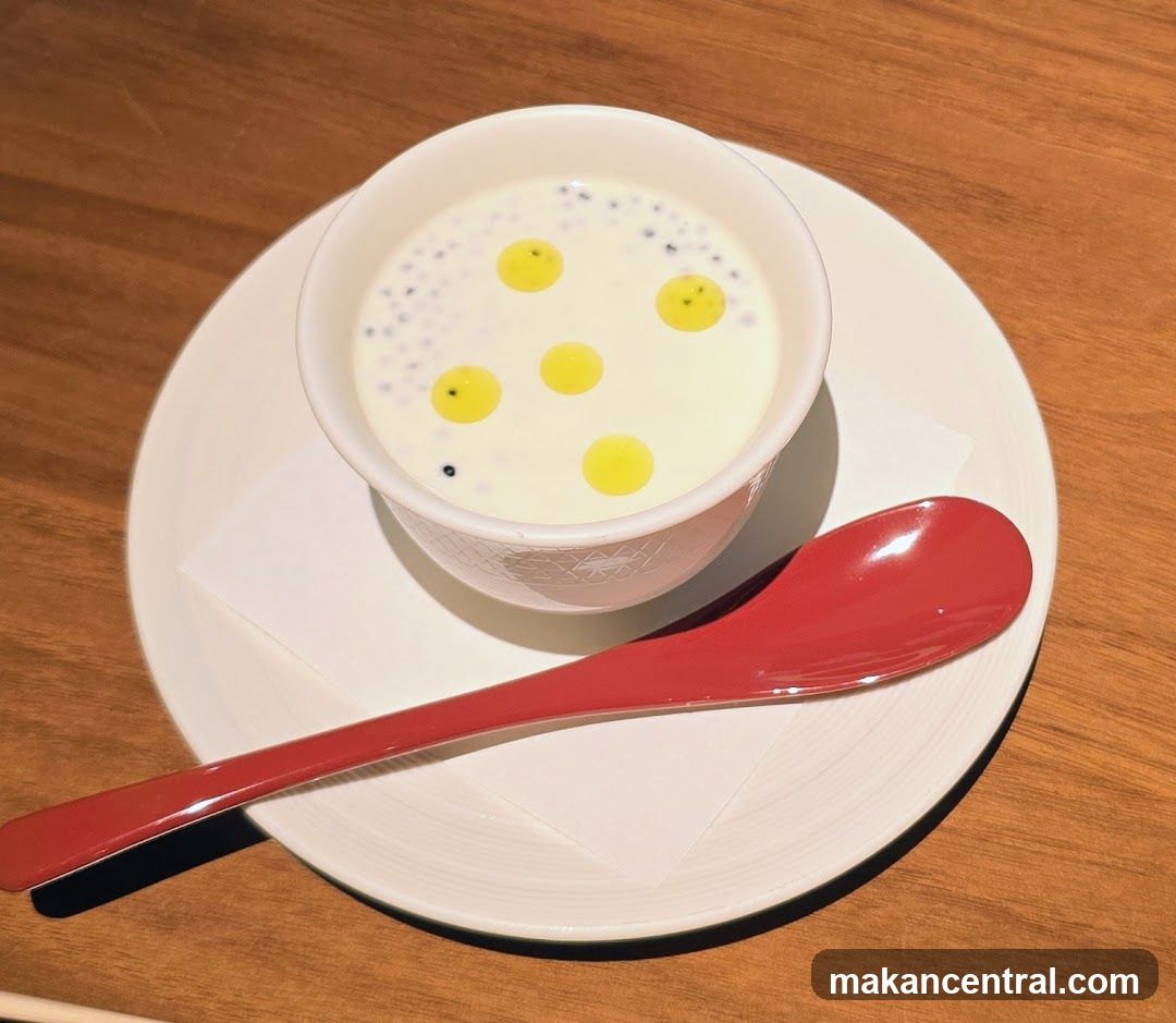 Dessert with Oil Droplets