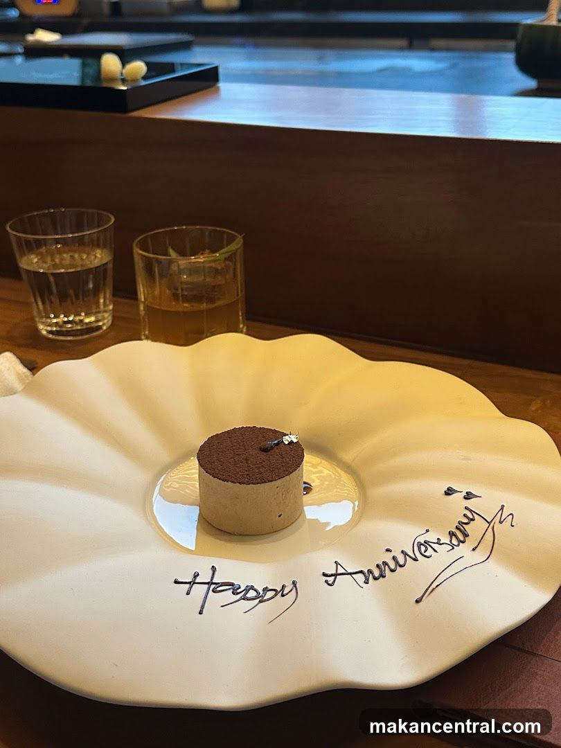 Dessert with Anniversary Message