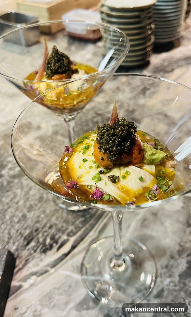 Gourmet Appetizer in Martini Glasses