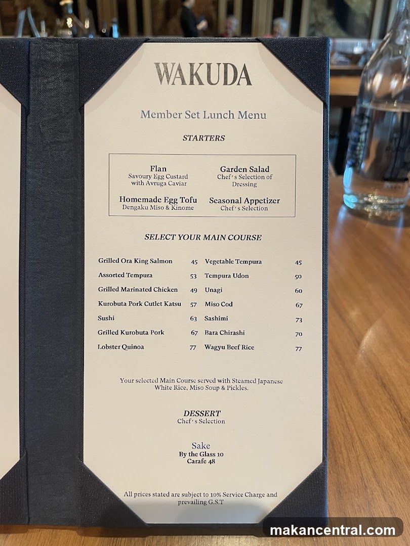 WAKUDA Member Set Lunch Menu