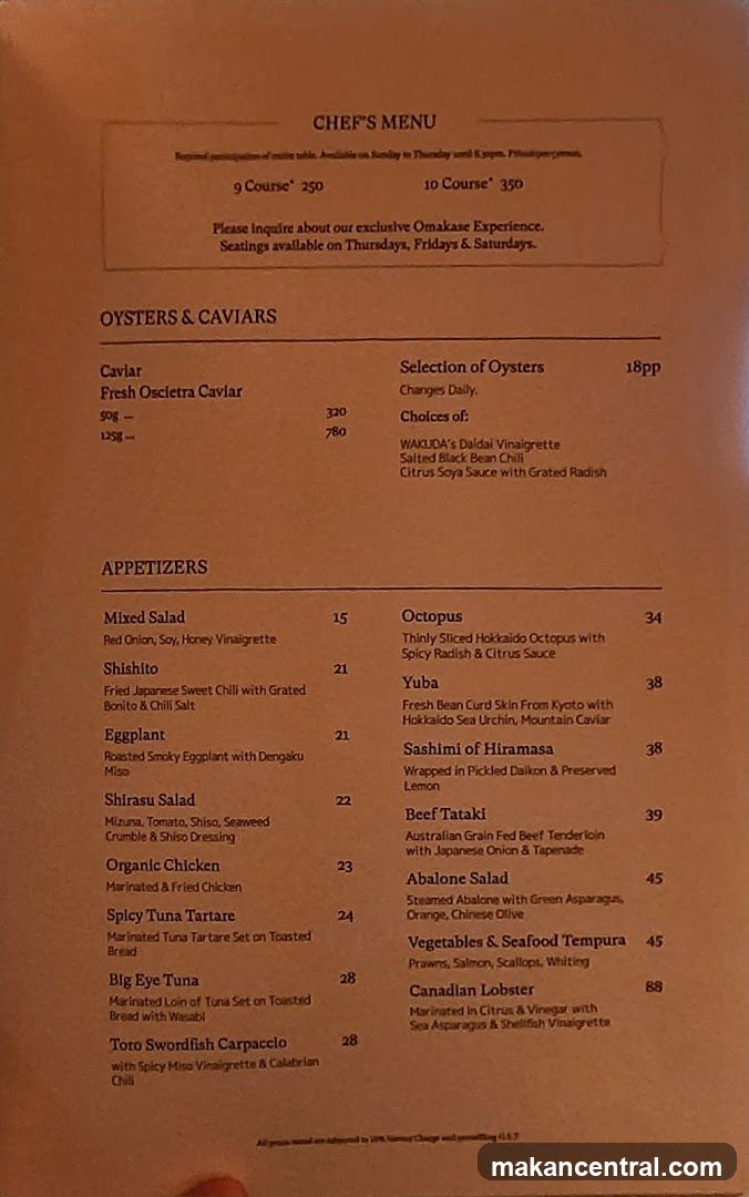 CHEF'S MENU