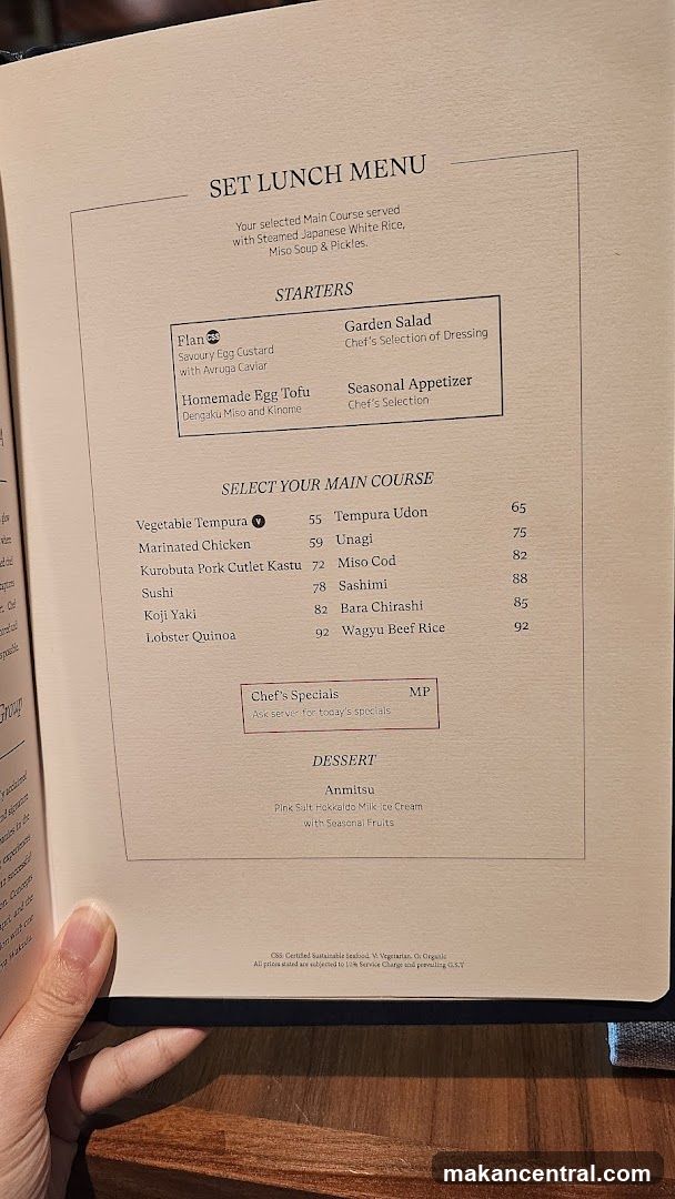 SET LUNCH MENU