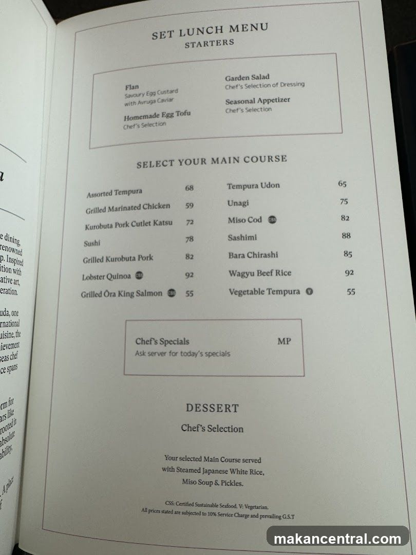 SET LUNCH MENU