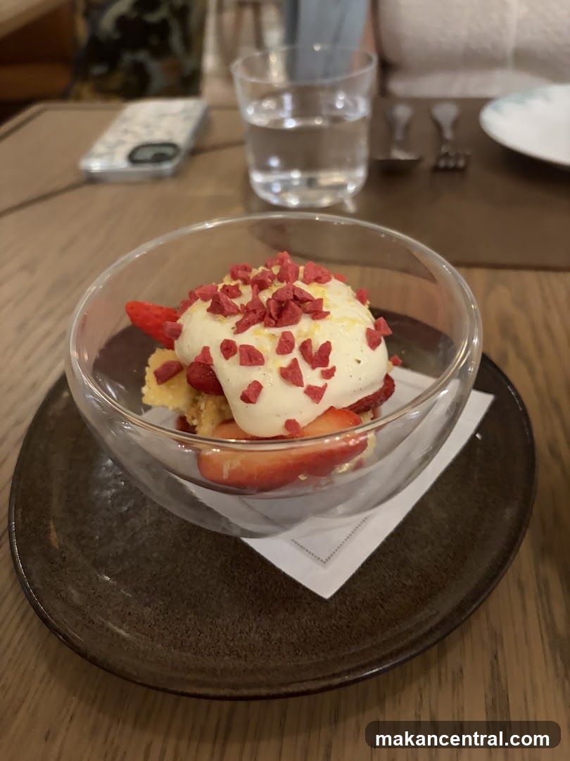 Dessert with Strawberries and Cream