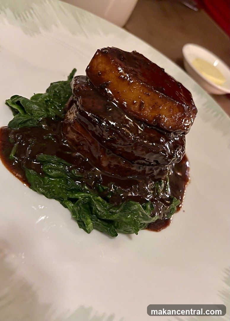 Braised Pork Belly with Spinach