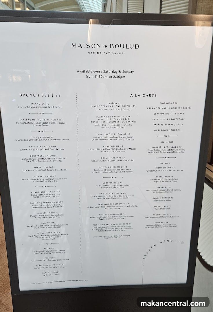 MAISON BOULUD BRUNCH MENU
