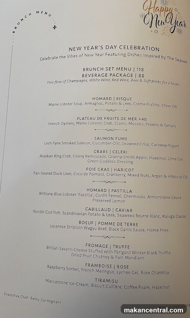 New Year's Day Celebration Brunch Menu