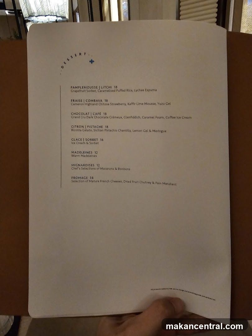 Dessert Menu