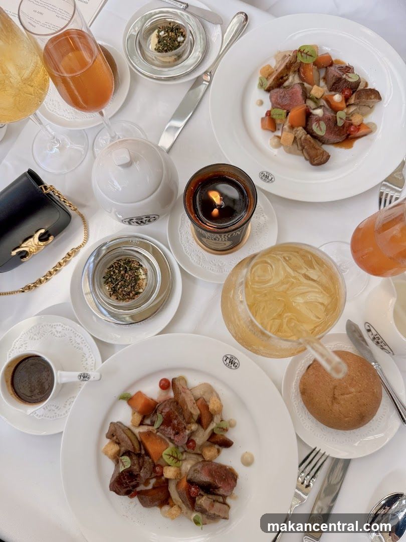 Table Setting with Food and Drinks